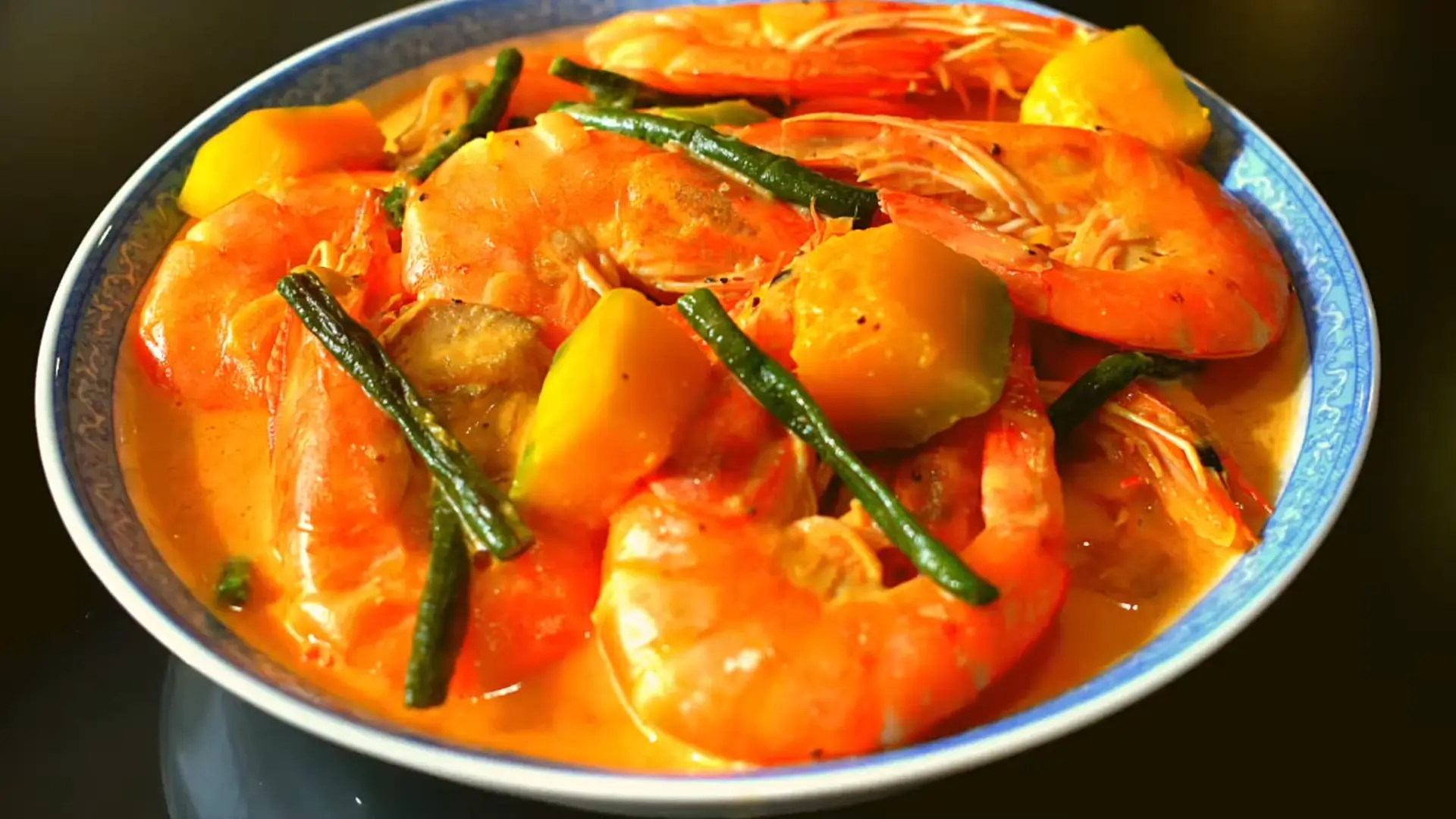 Ginataang with shrimps