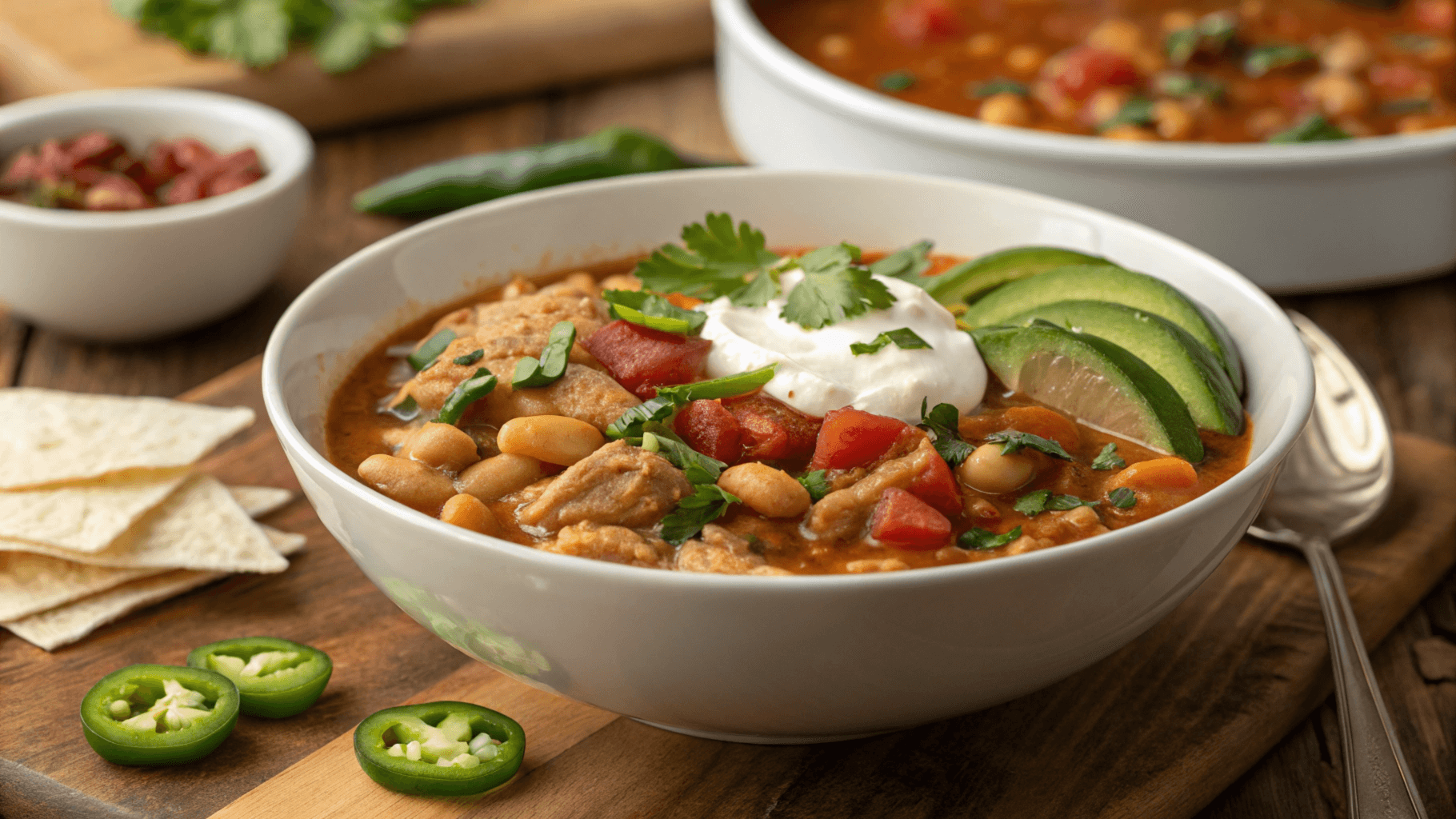 Gluten-Free White Bean Turkey Chili meal