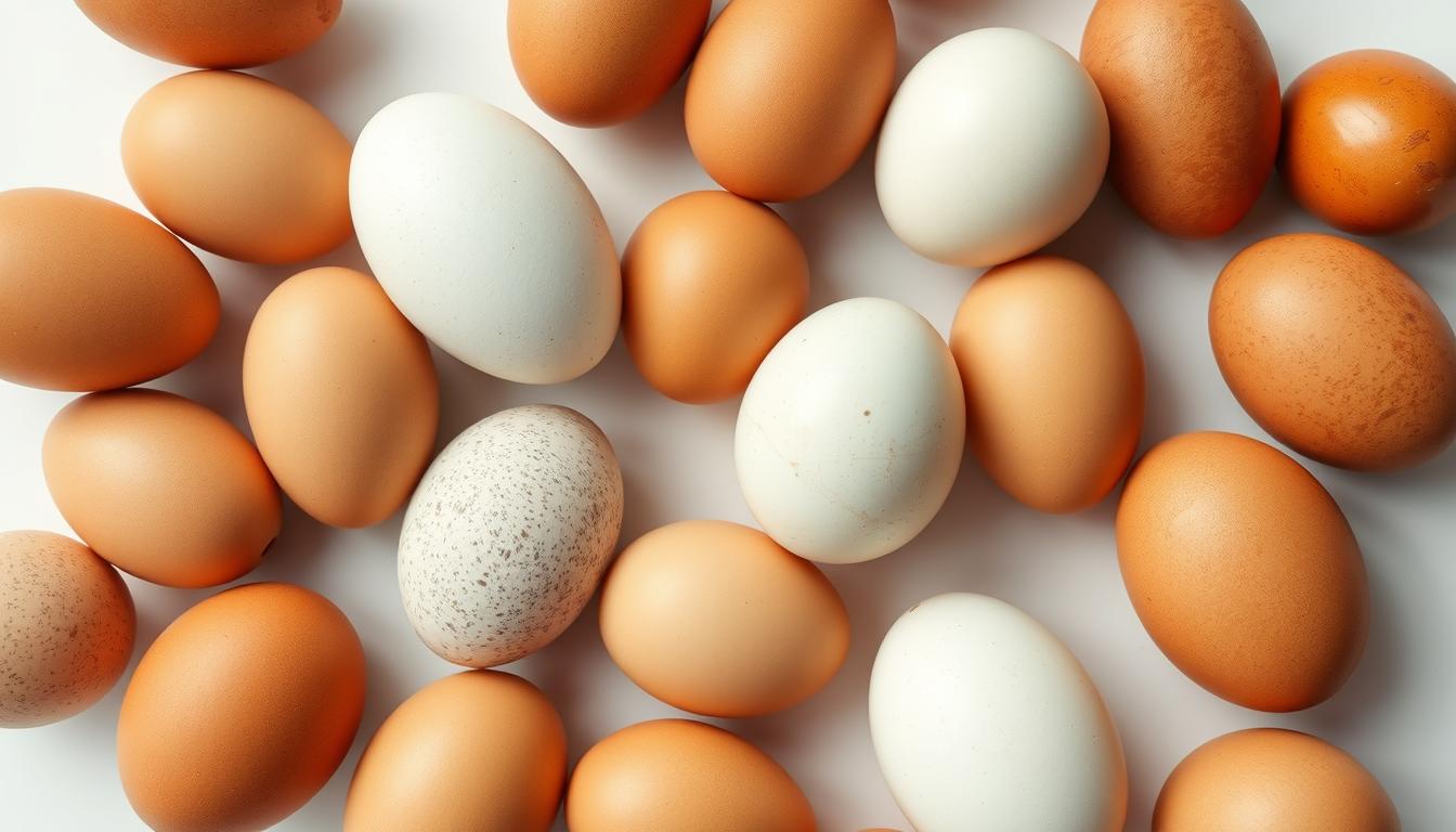 Multiple eggs on a white background representing gluten-free and dairy-free options
