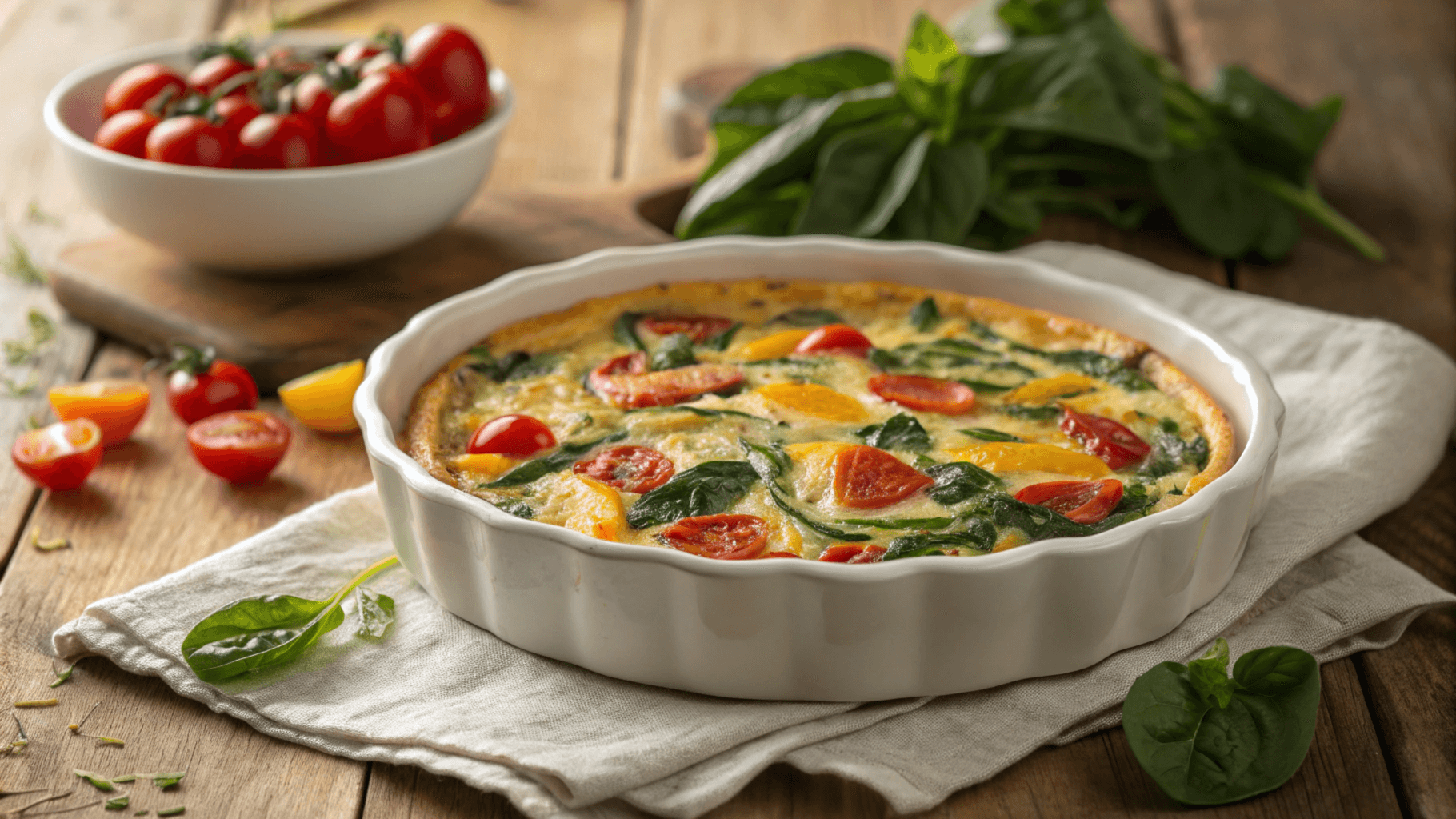 a beautifully plated gluten-free crustless quiche