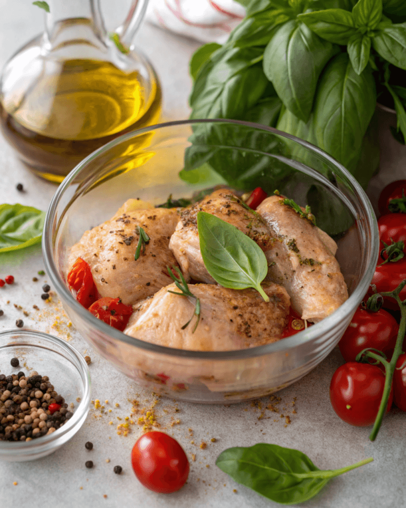 Marinating chicken for flavor infusion Marinating chicken for flavor infusion