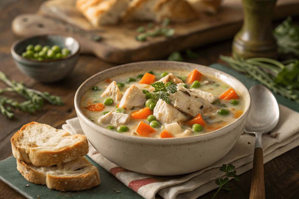 a bowl of gluten-free chicken pot