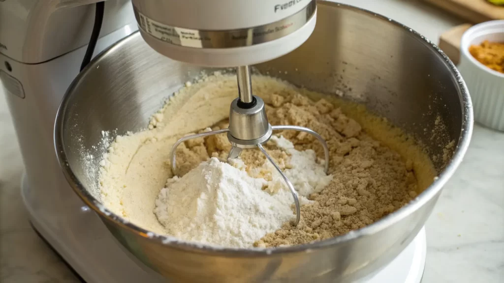 mixing the dry ingredients, like your gluten-free flour blend, in a big bowl.