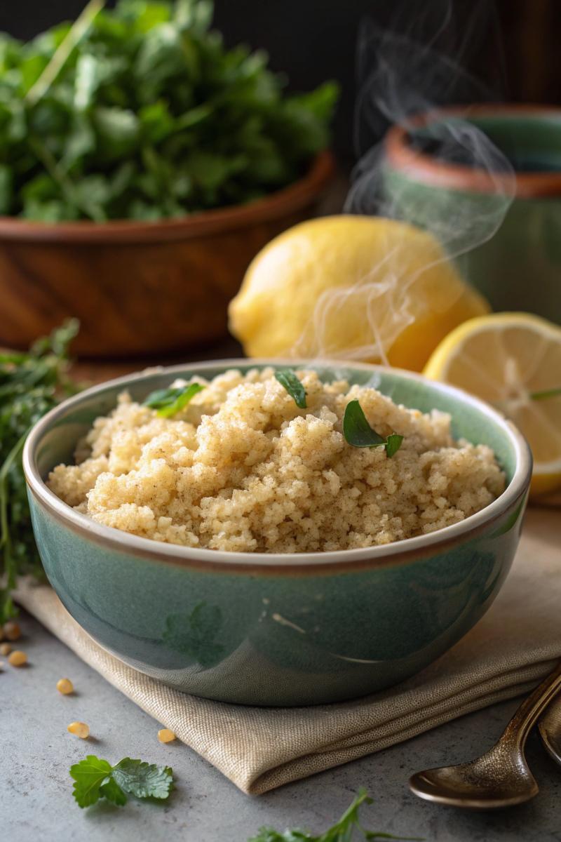 cooked-quinoa-bulgur-substitute fluffy cooked quinoa as a gluten-free substitute for bulgur