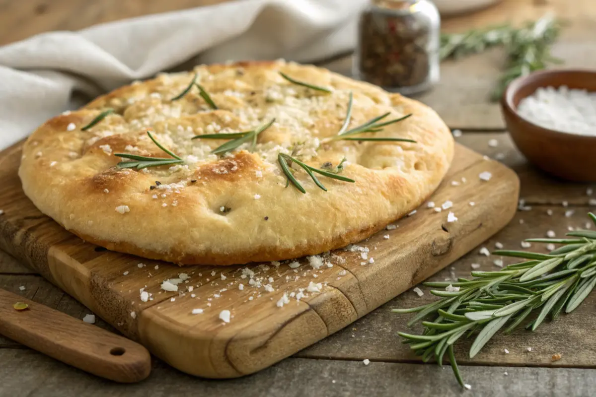 Gluten-free focaccia bread with rosemary and sea salt