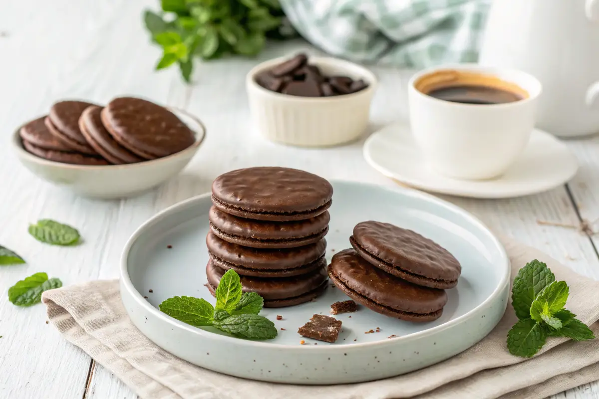 gluten-free-thin-mints-serving Crushed gluten free Thin Mints served with coffee