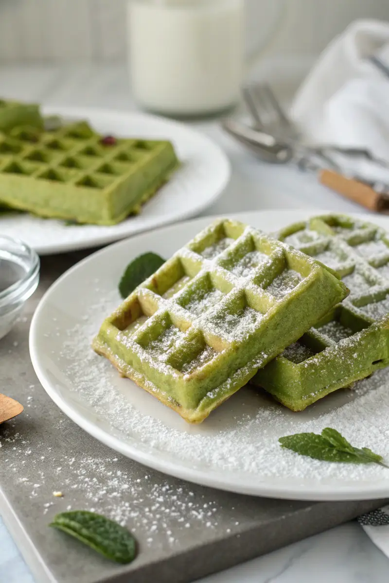 matcha-mochi-waffles matcha mochi waffles gluten-free variation