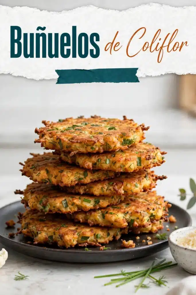 Buñuelos de Coliflor caseros, dorados y sabrosos