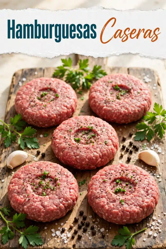 Hamburguesas Caseras formadas a mano, listas para cocinar