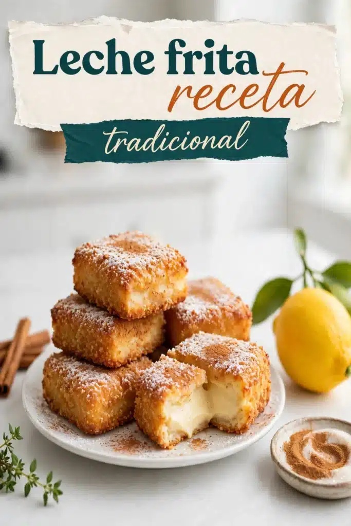 Leche frita receta tradicional casera, crujiente por fuera y cremosa por dentro