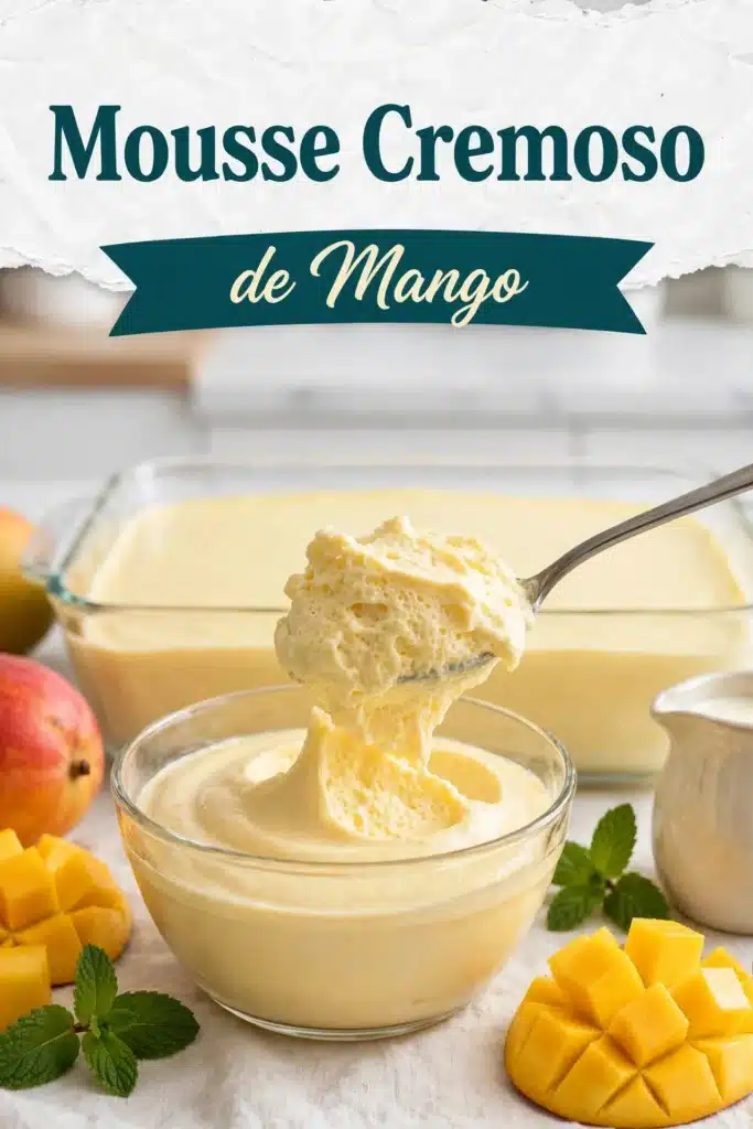Mousse Cremoso de Mango casero, fresco y cremoso